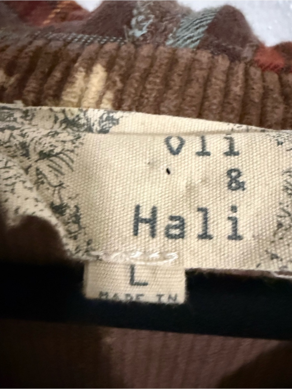Oli & Hali Bleached Corduroy Check Mixed Jacket Size Large - Picture 6 of 6